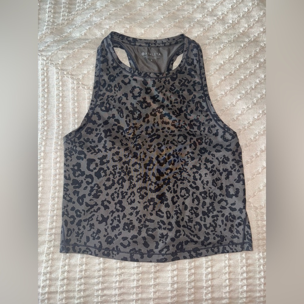 Athleta Cheetah Print Tank Top - Gray and Black - Size S